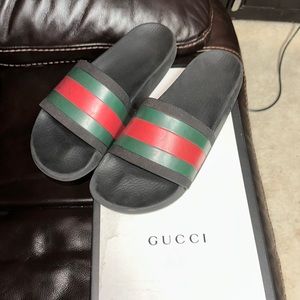Gucci Slides Size 10 and Gucci Neo Vintage Supreme Wallet (both items are used)